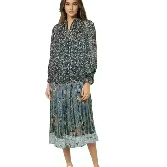 Code X Mode Floral Long Sleeve Chiffon Dress Size XS - Picture 1 of 14